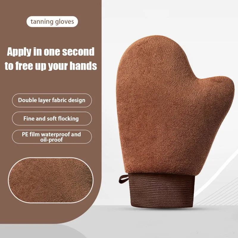 Reusable Body Self Tan Glove Applicator Tanning Gloves Cream Lotion Mousse Body Cleaning Glove Self Tanner Finger Glove